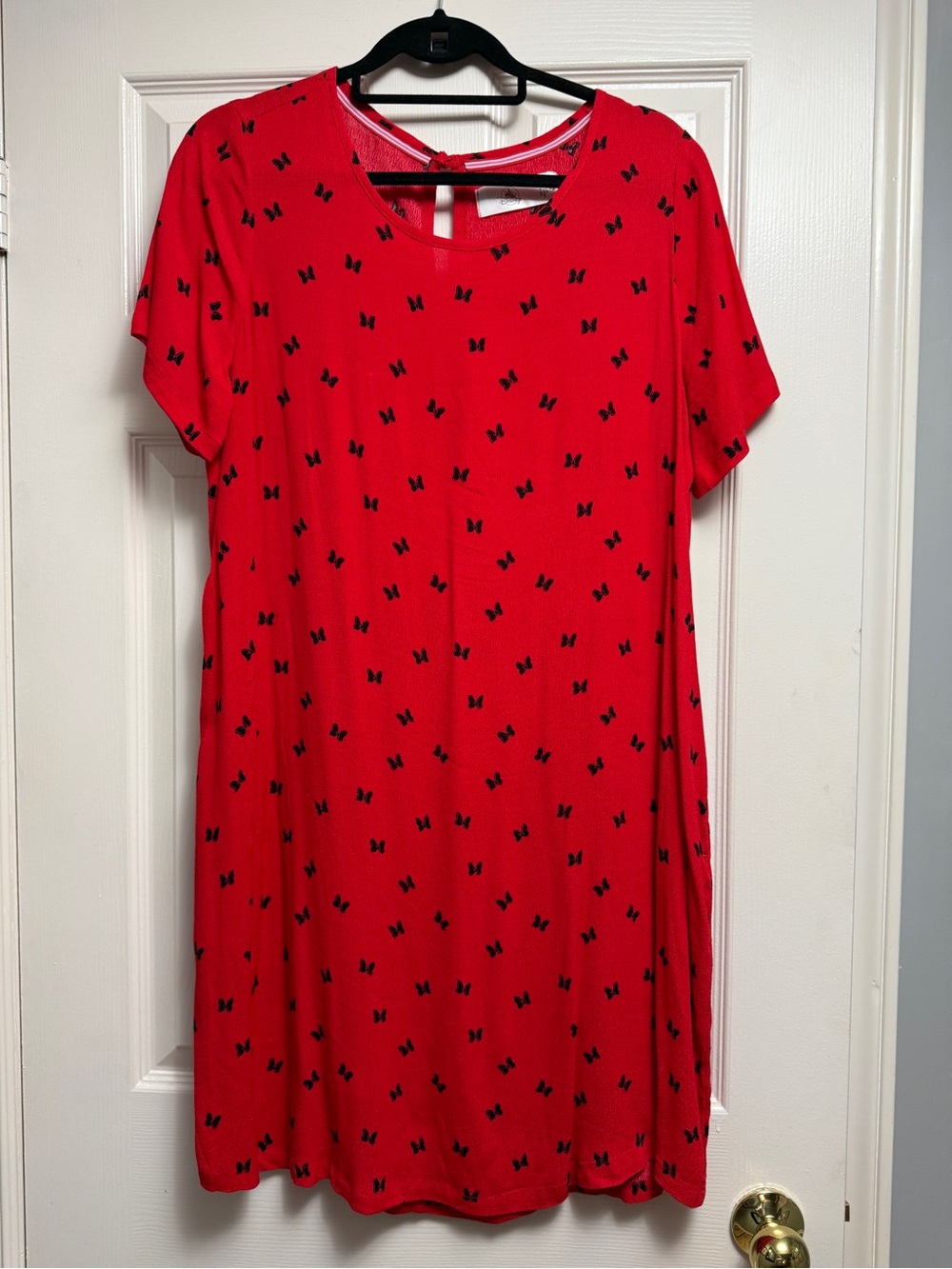 Disney Red Mini Dress with Black Bow Motif